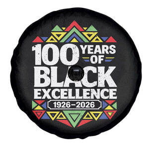 100 Years of Black Excellence 1926 2026 Spare Tire Cover African Tribal Pattern Heritage Celebrating Black History TS02 Print Your Wear