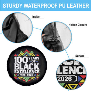 100 Years of Black Excellence 1926 2026 Spare Tire Cover African Tribal Pattern Heritage Celebrating Black History TS02 Print Your Wear