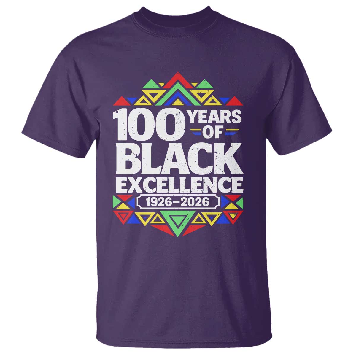 100 Years of Black Excellence 1926 2026 T Shirt African Tribal Pattern Heritage Celebrating Black History TS02 Purple Print Your Wear