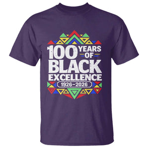 100 Years of Black Excellence 1926 2026 T Shirt African Tribal Pattern Heritage Celebrating Black History TS02 Purple Print Your Wear