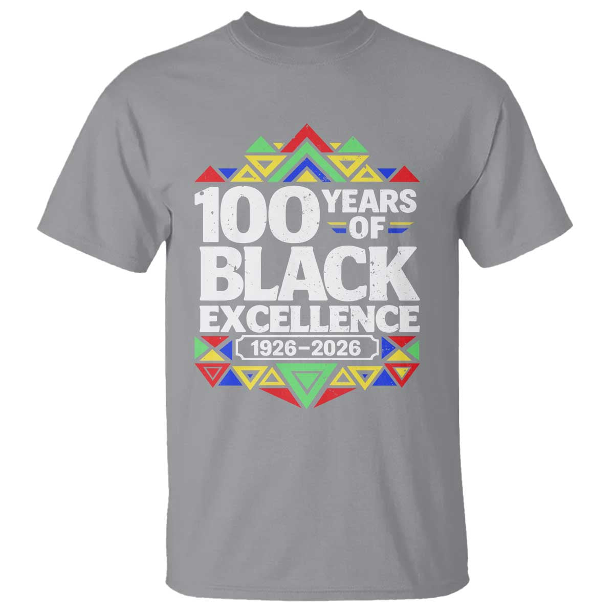100 Years of Black Excellence 1926 2026 T Shirt African Tribal Pattern Heritage Celebrating Black History TS02 Sport Gray Print Your Wear