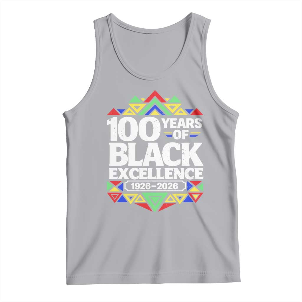 100 Years of Black Excellence 1926 2026 Tank Top African Tribal Pattern Heritage Celebrating Black History TS02 Athletic Heather Print Your Wear