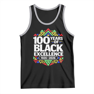 100 Years of Black Excellence 1926 2026 Tank Top African Tribal Pattern Heritage Celebrating Black History TS02 Black Athletic Heather Print Your Wear