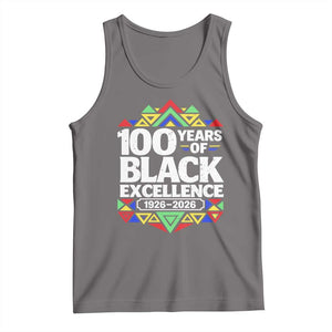 100 Years of Black Excellence 1926 2026 Tank Top African Tribal Pattern Heritage Celebrating Black History TS02 Deep Heather Print Your Wear