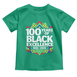 100 Years of Black Excellence 1926 2026 Toddler T Shirt African Tribal Pattern Heritage Celebrating Black History TS02 Irish Green Print Your Wear