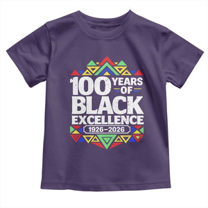 100 Years of Black Excellence 1926 2026 Toddler T Shirt African Tribal Pattern Heritage Celebrating Black History TS02 Purple Print Your Wear
