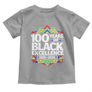 100 Years of Black Excellence 1926 2026 Toddler T Shirt African Tribal Pattern Heritage Celebrating Black History TS02 Sport Gray Print Your Wear