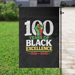 100 Years of Black Excellence 1926 2026 Garden Flag Pan-African Raised Fist Pride Honoring Black History Legacy TS02 Print Your Wear