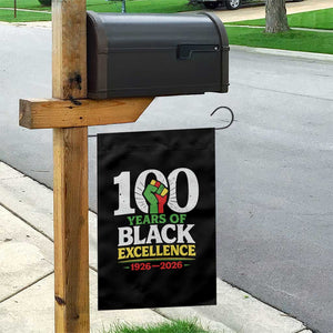 100 Years of Black Excellence 1926 2026 Garden Flag Pan-African Raised Fist Pride Honoring Black History Legacy TS02 Print Your Wear
