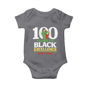 100 Years of Black Excellence 1926 2026 Baby Onesie Pan-African Raised Fist Pride Honoring Black History Legacy TS02 Charcoal Print Your Wear