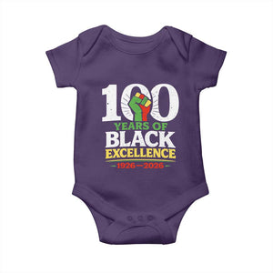 100 Years of Black Excellence 1926 2026 Baby Onesie Pan-African Raised Fist Pride Honoring Black History Legacy TS02 Purple Print Your Wear