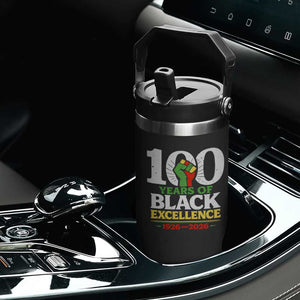 100 Years of Black Excellence 1926 2026 Flip Straw Tumbler Pan-African Raised Fist Pride Honoring Black History Legacy TS02 Print Your Wear