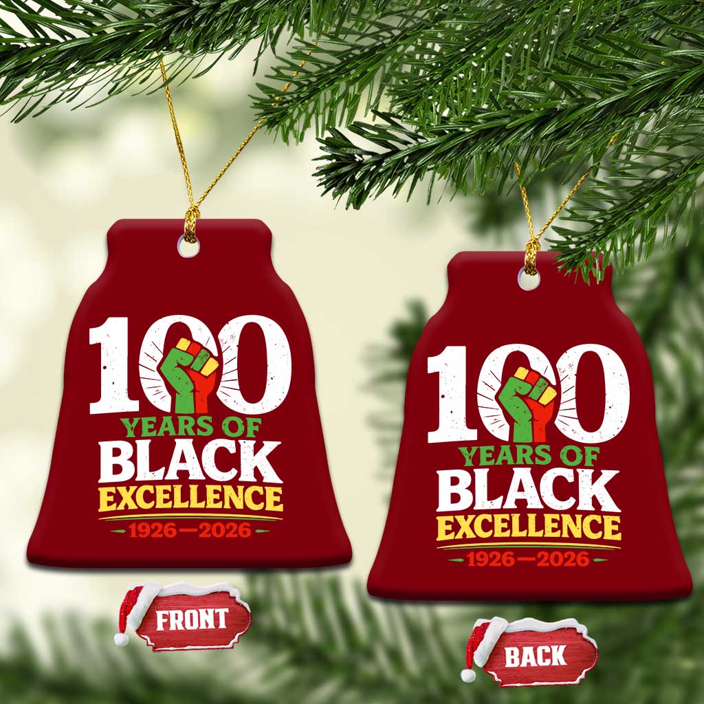 100 Years of Black Excellence 1926 2026 Ceramic Ornament Pan-African Raised Fist Pride Honoring Black History Legacy TS02 Print Your Wear