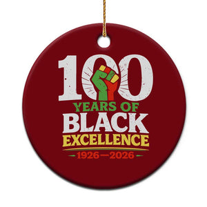100 Years of Black Excellence 1926 2026 Ceramic Ornament Pan-African Raised Fist Pride Honoring Black History Legacy TS02 1pc Red Print Your Wear