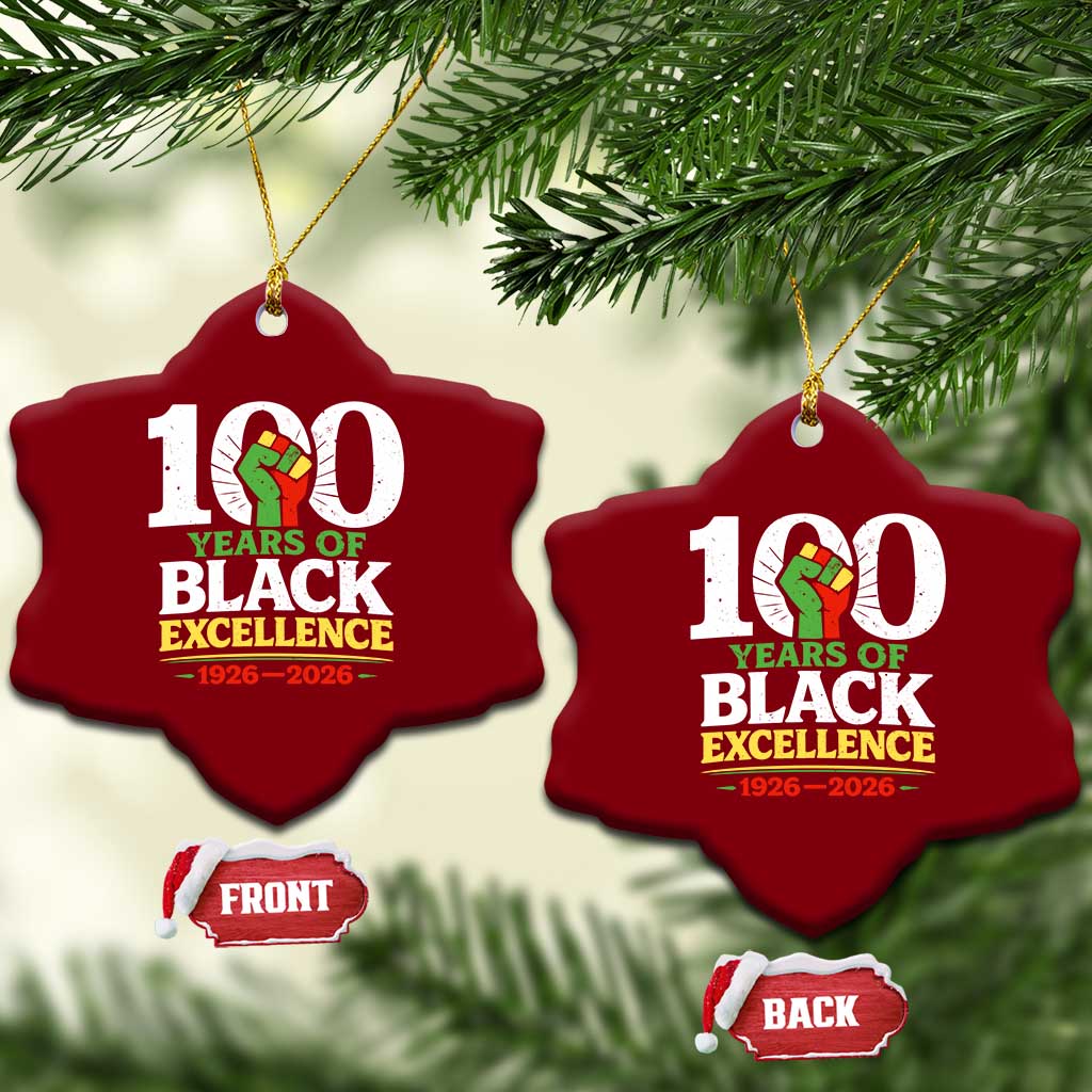 100 Years of Black Excellence 1926 2026 Ceramic Ornament Pan-African Raised Fist Pride Honoring Black History Legacy TS02 Print Your Wear