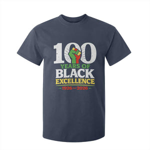 100 Years of Black Excellence 1926 2026 T Shirt For Kid Pan-African Raised Fist Pride Honoring Black History Legacy TS02 Navy Print Your Wear