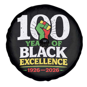 100 Years of Black Excellence 1926 2026 Spare Tire Cover Pan-African Raised Fist Pride Honoring Black History Legacy TS02 Print Your Wear