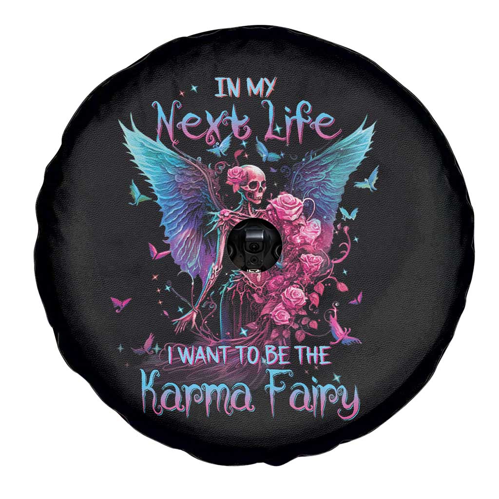 Fairy Skeleton Spare Tire Cover In My Next Life I Want To Be The Karma Colorful Rose Angel Skull TS02 Print Your Wear