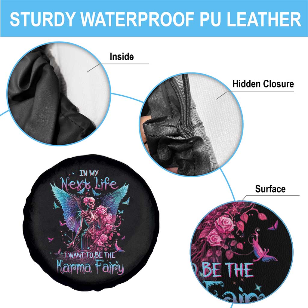 Fairy Skeleton Spare Tire Cover In My Next Life I Want To Be The Karma Colorful Rose Angel Skull TS02 Print Your Wear