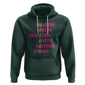 Mother Definition Hoodie Amazing Loving Beautiful Happy Selfless Strong Floral Mom's Day TS02 Dark Forest Green Printyourwear