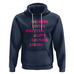 Mother Definition Hoodie Amazing Loving Beautiful Happy Selfless Strong Floral Mom's Day TS02 Navy Printyourwear