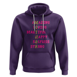 Mother Definition Hoodie Amazing Loving Beautiful Happy Selfless Strong Floral Mom's Day TS02 Purple Printyourwear