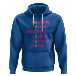 Mother Definition Hoodie Amazing Loving Beautiful Happy Selfless Strong Floral Mom's Day TS02 Royal Blue Printyourwear