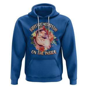 Pregnancy Announcement Hoodie Baby's First Mother's Day On The Inside Pregnant New Mom TS02 Royal Blue Printyourwear
