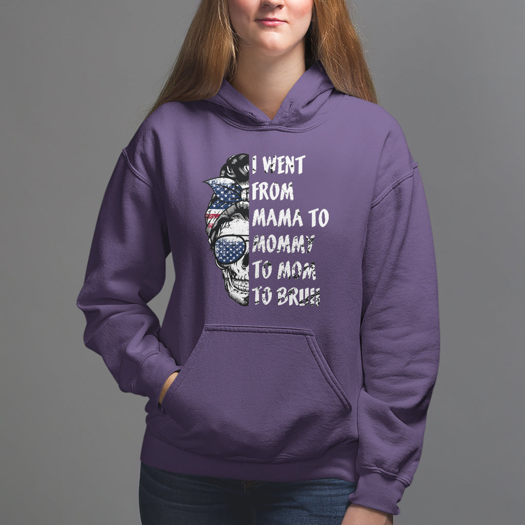 Skull Mom Hoodie I Went From Mama To Mommy Mom Bruh Funny Mother's Day Messy Bun TS02 Purple Printyourwear