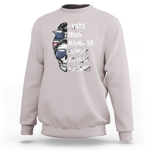 Skull Mom Sweatshirt I Went From Mama To Mommy Mom Bruh Funny Mother's Day Messy Bun TS02 Ice Gray Printyourwear