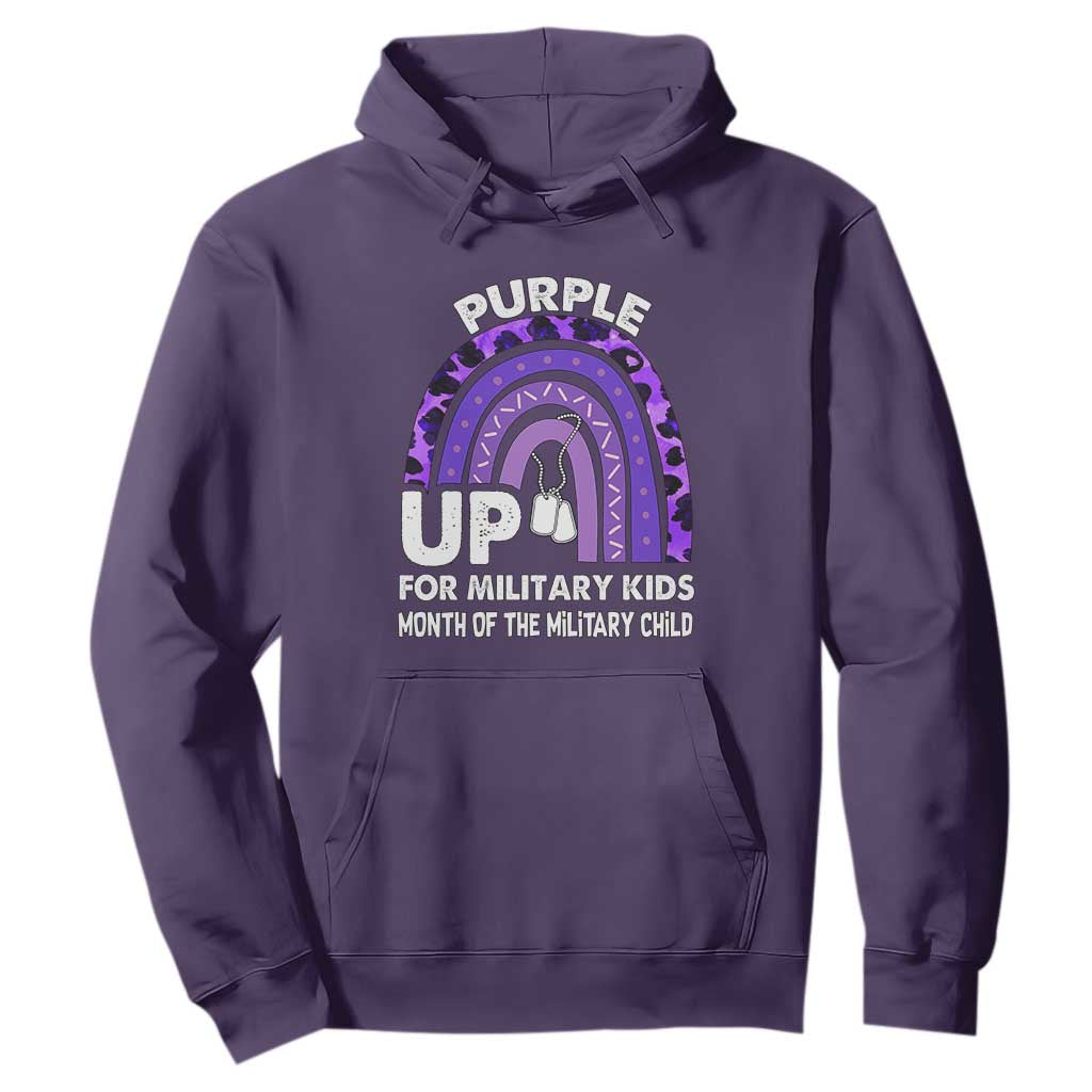 Purple Up For Military Kids Hoodie Military Child Month Dog Tags Purple Ribbon Rainbow TS02 Purple Print Your Wear