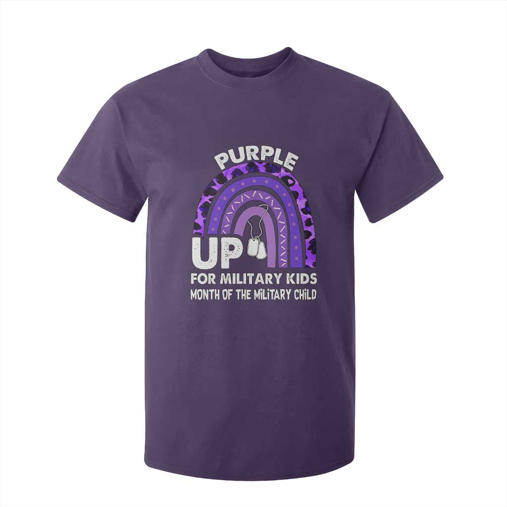 Purple Up For Military Kids T Shirt For Kid Military Child Month Dog Tags Purple Ribbon Rainbow TS02 Purple Print Your Wear