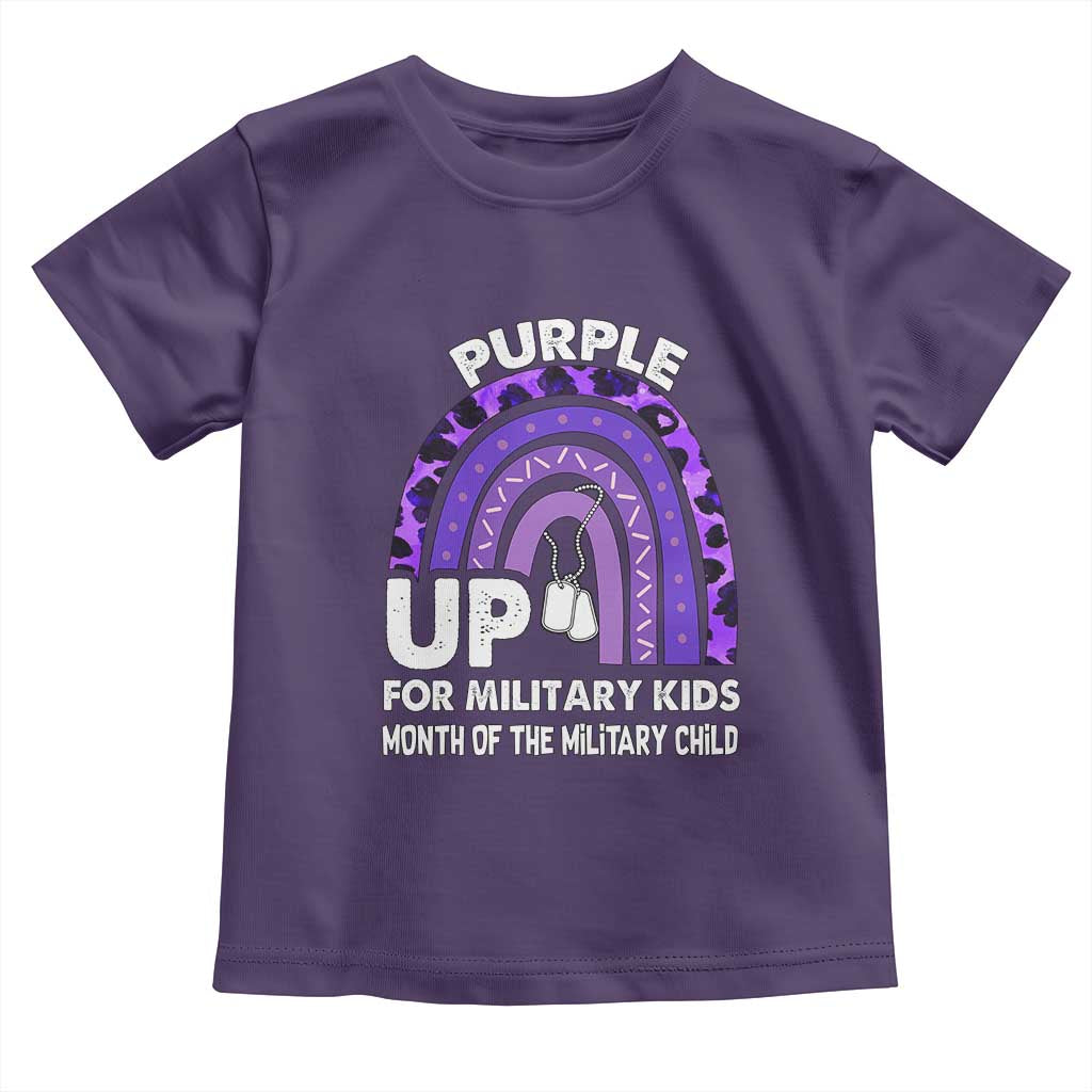 Purple Up For Military Kids Toddler T Shirt Military Child Month Dog Tags Purple Ribbon Rainbow TS02 Purple Print Your Wear