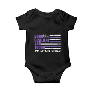 Military Child Born Resilient Tough Baby Onesie Month Of The Military Kids Army Soldier American Flag TS02 Black Print Your Wear