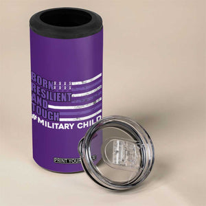 Military Child Born Resilient Tough 4 in 1 Can Cooler Tumbler Month Of The Military Kids Army Soldier American Flag TS02 Print Your Wear