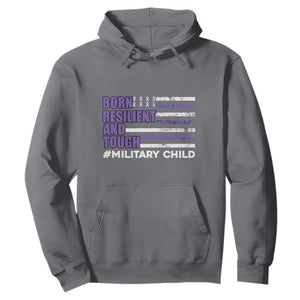 Military Child Born Resilient Tough Hoodie Month Of The Military Kids Army Soldier American Flag TS02 Charcoal Print Your Wear