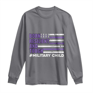 Military Child Born Resilient Tough Long Sleeve Shirt Month Of The Military Kids Army Soldier American Flag TS02 Charcoal Print Your Wear