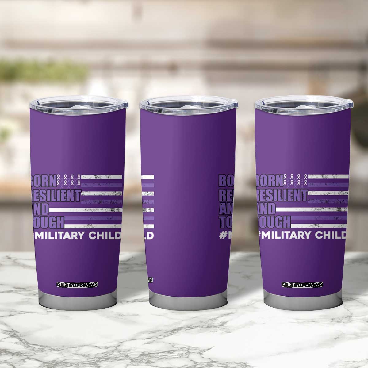 Military Child Born Resilient Tough Tumbler Cup Month Of The Military Kids Army Soldier American Flag TS02 Print Your Wear