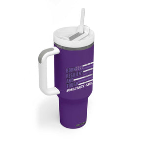 Military Child Born Resilient Tough Tumbler With Handle Month Of The Military Kids Army Soldier American Flag TS02 Print Your Wear
