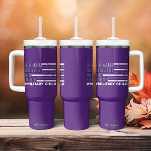 Military Child Born Resilient Tough Tumbler With Handle Month Of The Military Kids Army Soldier American Flag TS02 Print Your Wear