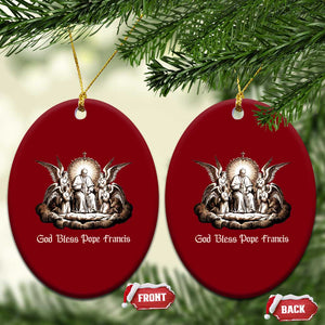God Bless Pope Francis Ceramic Ornament Memorial Angel Catholic Faith & Unity TS02 Print Your Wear