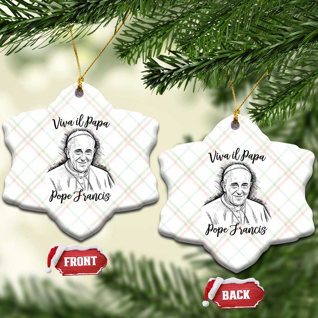Viva il Papa Pope Francis Ceramic Ornament Thank You Papa Catholic Tribute TS02 Print Your Wear