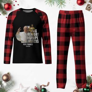 In Loving Memory of Pope Francis Plaid Pajama Set Viva il Papa 1936-2025 TS02 Buffalo Plaid Print Your Wear