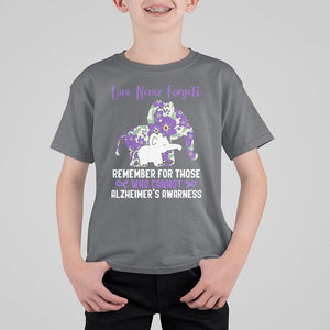 Purple Elephant Alzheimer's Awareness T Shirt For Kid Love Never Forget Remember For Those Who Cannot ALZ TS02 Charcoal Print Your Wear