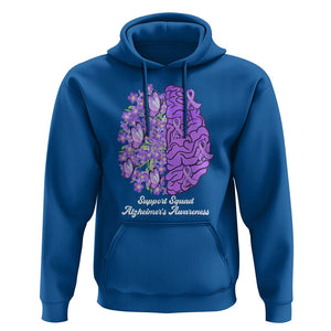 Forget Me Not Alzheimer's Awareness Hoodie Support Squad Dementia Purple Ribbon TS02 Royal Blue Print Your Wear