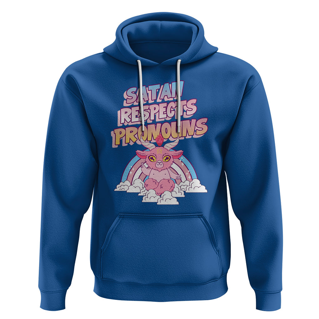 Protect Trans Kids Hoodie Satan Respects Pronouns Transgender Pride Trans Flag TS02 Royal Blue Printyourwear