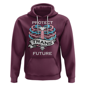 Protect Trans Kids Skeleton Hoodie Transgender Future LGBT Pride Flag LGBTQ Support TS02 Maroon Printyourwear