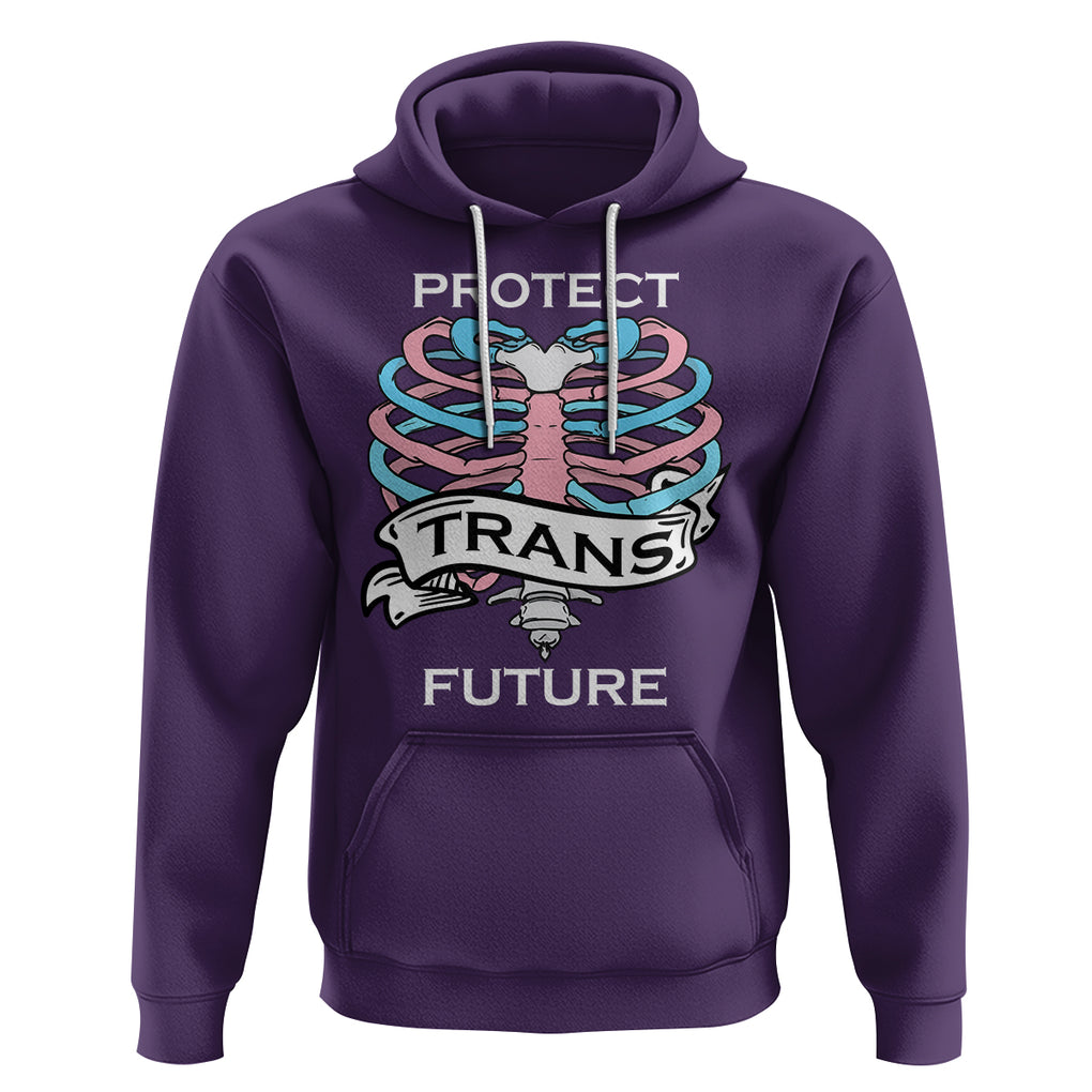 Protect Trans Kids Skeleton Hoodie Transgender Future LGBT Pride Flag LGBTQ Support TS02 Purple Printyourwear