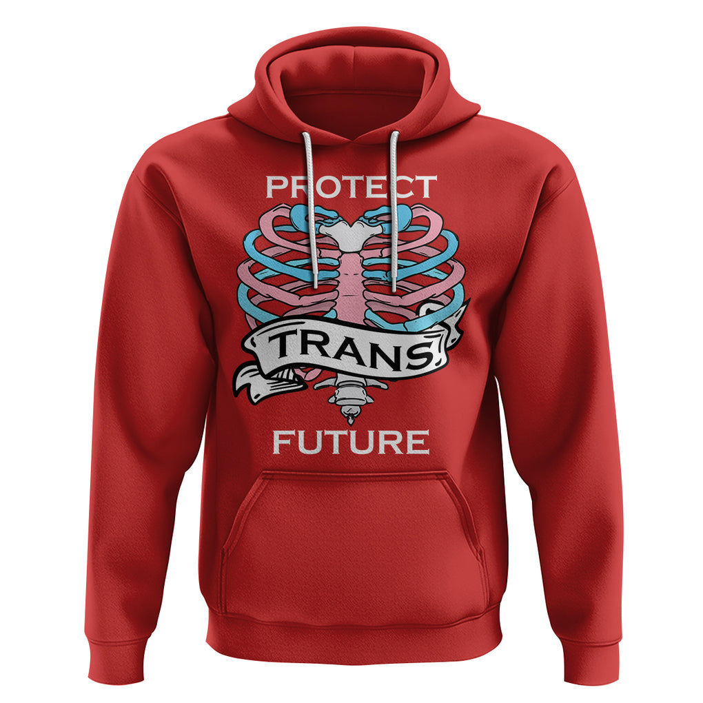Protect Trans Kids Skeleton Hoodie Transgender Future LGBT Pride Flag LGBTQ Support TS02 Red Printyourwear
