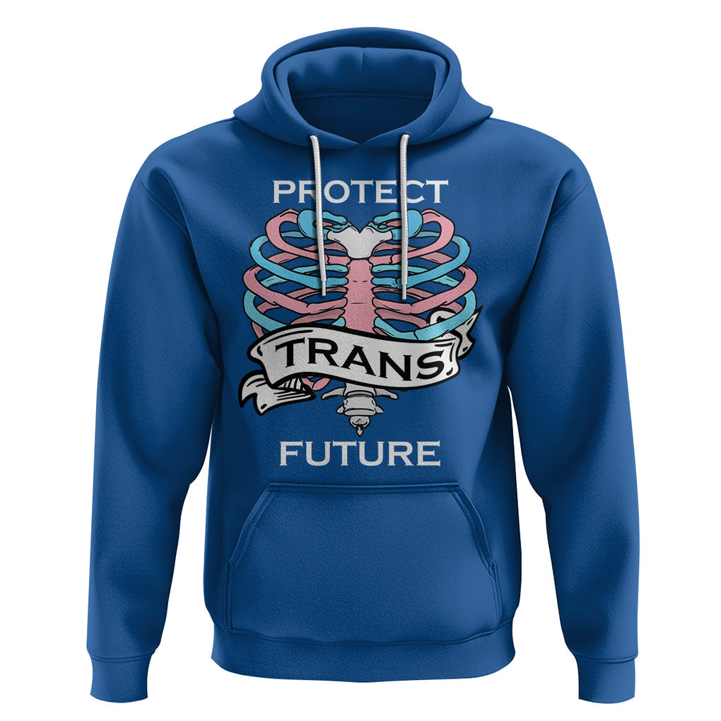 Protect Trans Kids Skeleton Hoodie Transgender Future LGBT Pride Flag LGBTQ Support TS02 Royal Blue Printyourwear